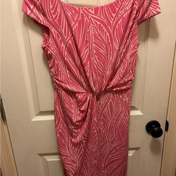Victoria’s Secret Sz S Elegant Pink & White Patterned Scrunch Dress EUC!! - Picture 1 of 12
